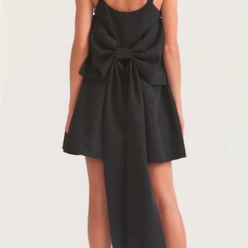 LoveShackFancy Black Mini spin Dress with Bow 2